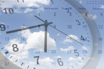 Poster - Clock and calendar in sky