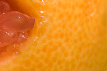 Food Background Of Peel And Pulp Of Grapefruit Macro
