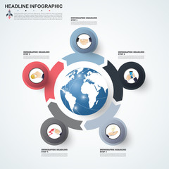 Wall Mural - Abstract infographics number options template. Vector illustration. Can be used for workflow layout, diagram, business step options, banner, web design.