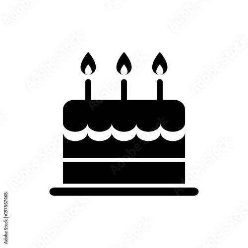 Download birthday cake icon silhouette isolated vector - Buy this ...