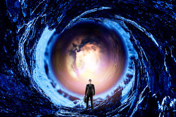 Wall Mural - businessman and cosmos concept