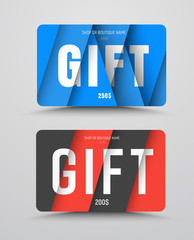 Wall Mural - set of gift cards in the style of material design with diagonal and triangular elements