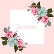 Greeting card with roses, watercolor style, can be used as invitation card for wedding, birthday and other holiday and summer and spring background.