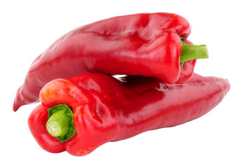 Sweet ramiro red pointed peppers isolated on a white background