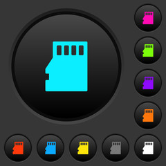 Canvas Print - Micro SD memory card dark push buttons with color icons