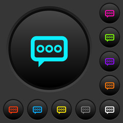 Poster - Working chat dark push buttons with color icons