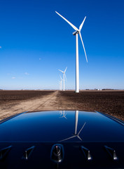 windmill car reflection