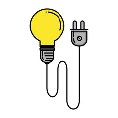 Canvas Print - bulb energy light with wire vector illustration design