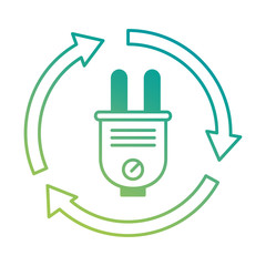 Poster - energy plug connector with arrows around vector illustration design