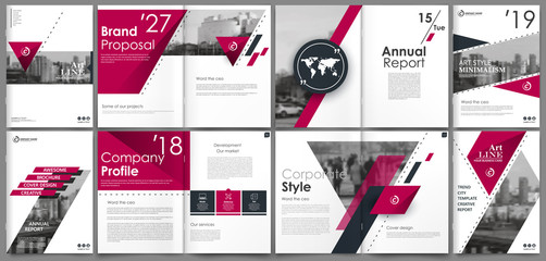 Abstract white a4 brochure cover design. Fancy info banner frame. Modern ad flyer text. Annual report binder. Title sheet model set. Fancy vector front page. City font blurb art. Red line figure icon