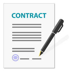 signature contract form, privacy, isolated, white background with pen