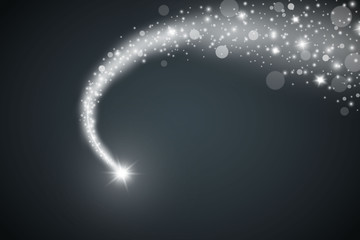 Wall Mural - light effects glow flashing sparkles, isolated on a blue background