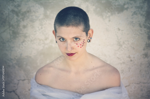 Beautiful Teenager Girl Portrait Young Woman With Short Hair