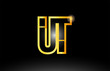 © dragomirescu - gold black alphabet letter ut u t logo combination icon design