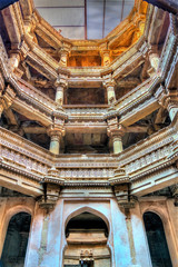 Sticker - Adalaj or Rudabai Stepwell in Adalaj village near Ahmedabad. Gujarat State of India