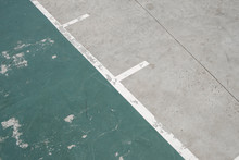 Lines On Sport Field - Old Outdoor Basketball Court Floor Detail