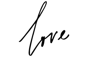 Wall Mural - Love. Handwritten text. Modern calligraphy. Isolated on white