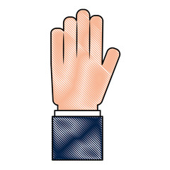 Sticker - businessman hand gesturing expression image  vector illustration