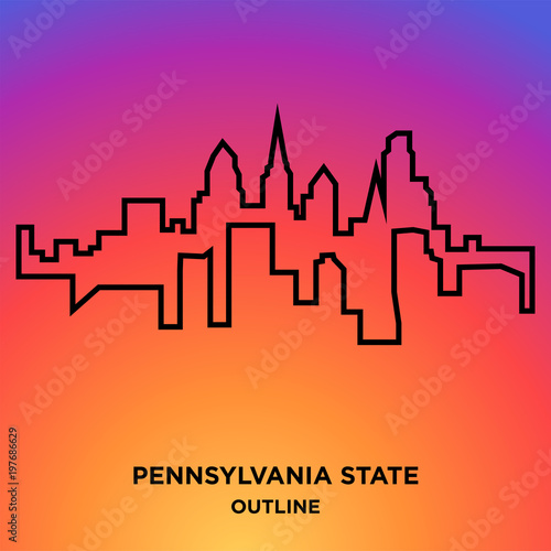 Pennsylvania State Outline On Purple Background Buy This Stock Vector And Explore Similar Vectors At Adobe Stock Adobe Stock