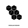modular design  icon on white background, in black, vector icon illustration