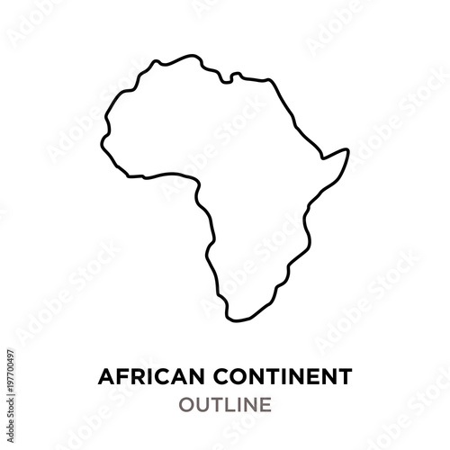 african continent outline on white background Poster Mural XXL