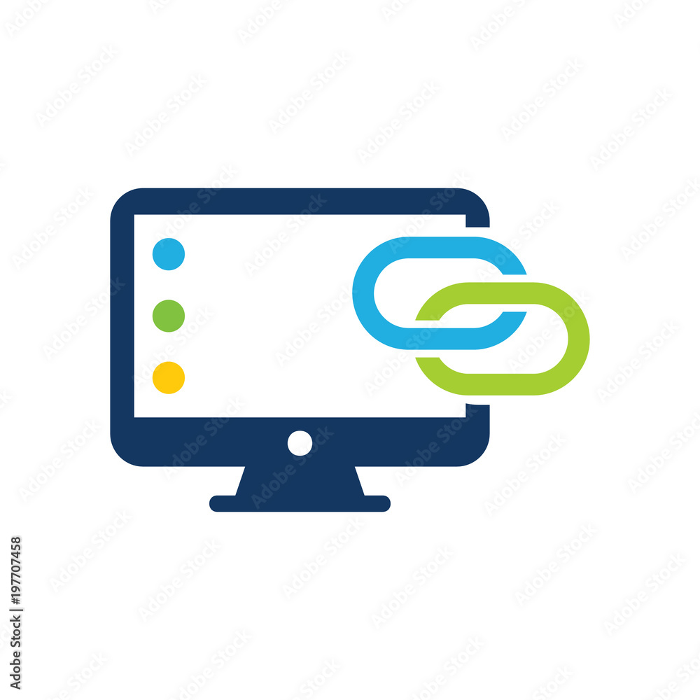 Connect Computer Logo Icon Design Stock Vector | Adobe Stock