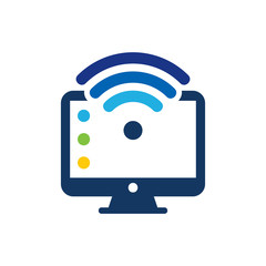 Sticker - Wifi Computer Logo Icon Design