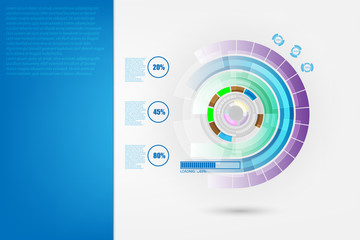 Wall Mural - Technology abstract circle background. Mechanical background. Design template for your projects. Vector illustration.