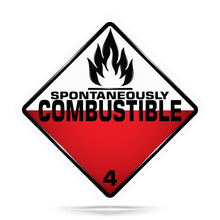 International Spontaneously Combustible Class 4 Symbol,White And Red Warning Dangerous Icon On White Background, Attracting Attention Security First Sign, Idea For,graphic,web Design,Vector,EPS10.