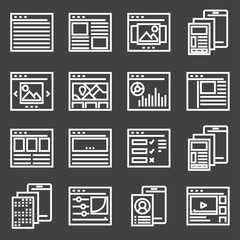 Poster - Vector line User Interface Icons