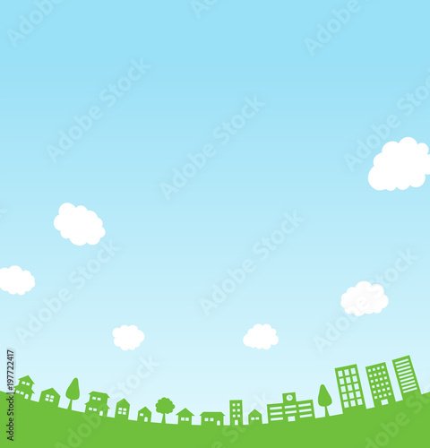 高い青空と街並み 背景素材stock Vector Adobe Stock 高い青空と街並み 背景素材stock Vector Adobe Stock