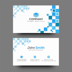 Canvas Print - Horizontal business card with front and back presentation.