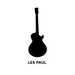 image les paul silhouette on white background, vector illustration