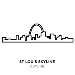 Canvas Print - st louis skyline outline on white background, vector illustration