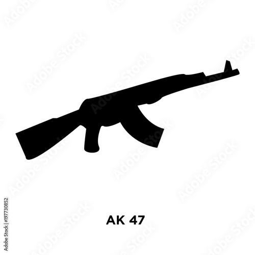 ak47 silhouette on white background vector illustration buy this