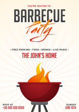 Barbecue Poster, Flyer, Template Or Invitation Design.