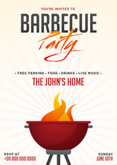 Canvas Print - Barbecue Poster, Flyer, Template or Invitation Design.