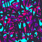 Fototapeta Młodzieżowe - Vector graffiti seamless pattern with abstract colorful bright t