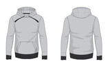 Fototapeta  - Hoodie Vector Template -Front and Back View
