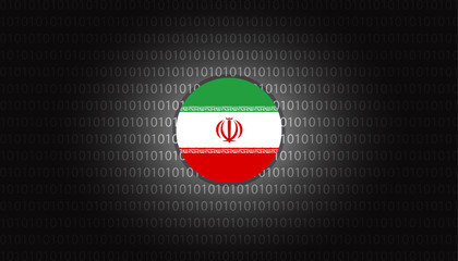 Iran cyber attacks design vector illustration background