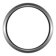 Metal/steel ring/circular icon. Isolated on white