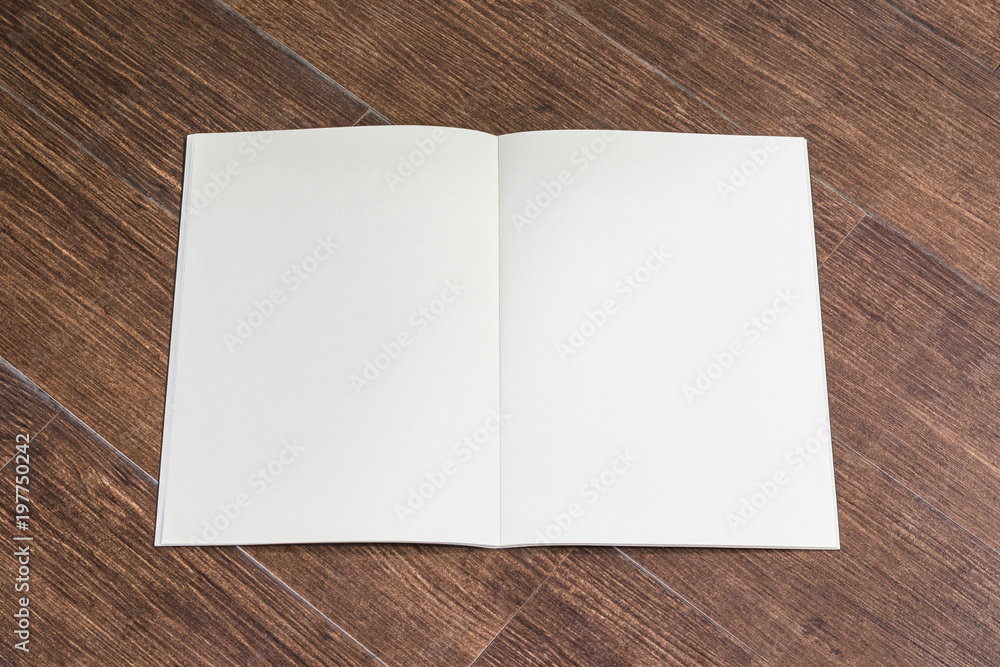 Blank open A4 size book, catalog, magazine, brochure, or booklet mock
