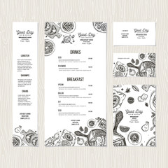 cafe breakfast menu template. cafe identity. vector illustration