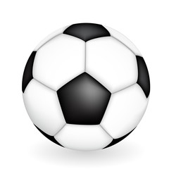 Naturalistic 3D kind of soccer ball. Vector Illustration