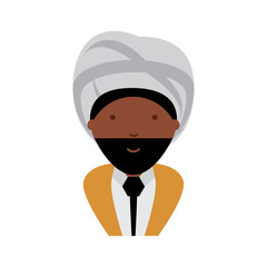 Wall Mural - cartoon Indian man wearing a turban over white background, colorful design. vector illustration