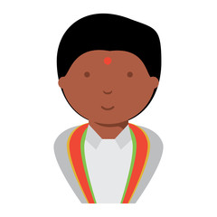 Wall Mural - Hindu man with  traditional costume over white background, colorful design. vector illustration