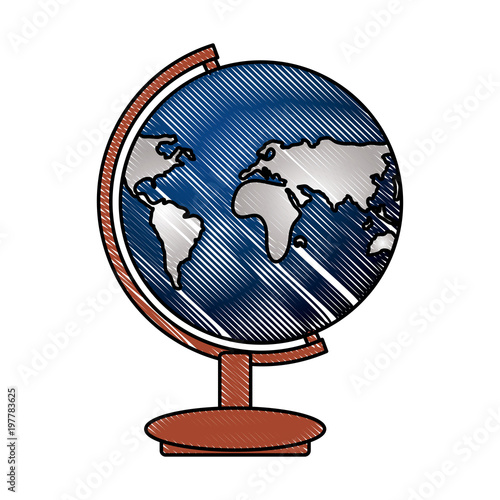 Fotografia earth planet geography tool icon over white background, colorful design