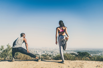 Wall Mural - Couple training outdoors