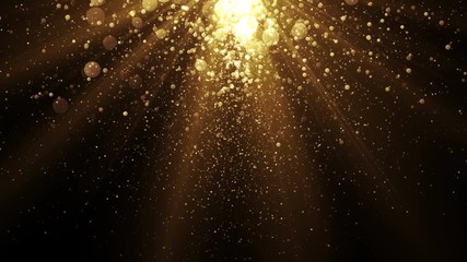 Wall Mural - celebration background with golden particles falling from the top.
