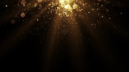 Wall Mural - golden particles. abstract glamour background for celebration. seamless loop.